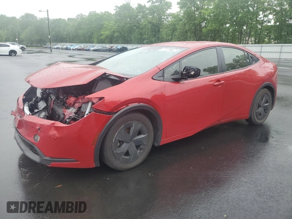 2023 Toyota Prius LE z VIN JTDACAAU7P3002906, wystawiony jako Copart lot #56952795 z przebiegiem 38 900 mil mil oraz Nie do naprawy • Non repairable. Historia ofert i sprzedaży dostępna na DreamBid. Obrazek 1.