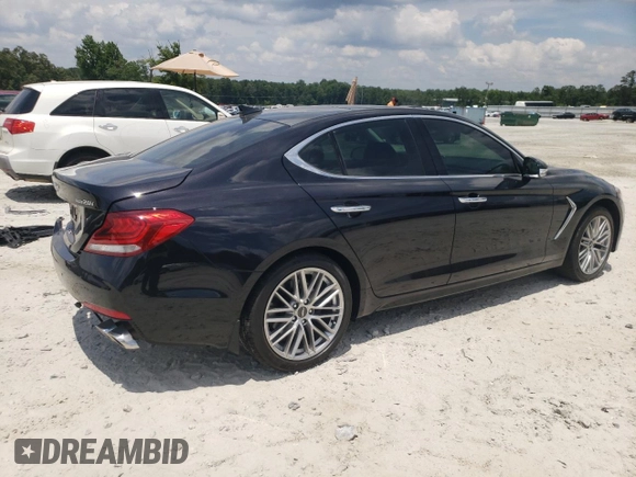 2021 Genesis G70 2.0T with VIN KMTG34LA7MU070211, listed as a Copart auction lot 59613564 with 18,062 mi miles and Salvage Title. Bid and sale history available at carsss.com. Image 3.