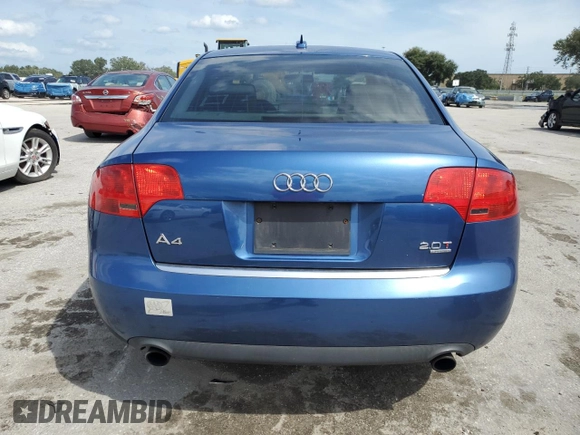 2005 Audi A4 2.0T with VIN WAUDF68E15A444540, listed as a Copart auction lot 73312214 with 180,183 mi miles and Salvage Title. Bid and sale history available at carsss.com. Image 6.