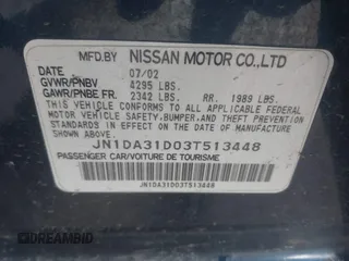 2003 Nissan Maxima SE z VIN JN1DA31D03T513448, wystawiony jako IAAI lot #41680975 z przebiegiem 110 193 mil mil oraz . Historia ofert i sprzedaży dostępna na DreamBid. Obrazek 9.