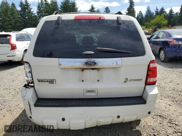 2012 Ford Escape Hybrid with VIN 1FMCU5K37CKA44510, listed as a Copart auction lot 63316175 with 156,892 mi miles and Salvage title. Bid and sale history available at DreamBid. Image 6.