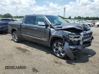 2020 Ram 1500 Limited with VIN 1C6SRFHT3LN194120, listed as a Copart auction lot 63048375 with 65,137 mi miles and Salvage title. Bid and sale history available at DreamBid. Image 4.