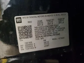 2022 GMC Terrain SLT with VIN 3GKALVEV0NL297542, listed as a Copart auction lot 50292245 with 24,659 mi miles and Salvage Title. Bid and sale history available at carsss.com. Image 13.