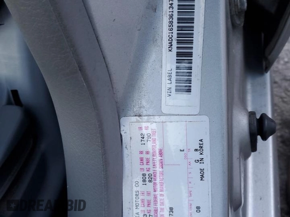 2003 Kia Rio with VIN KNADC165836134738, listed as a Copart auction lot 87366624 with 34,364 mi miles and Clean Title. Bid and sale history available at carsss.com. Image 12.