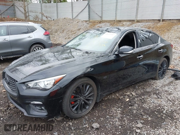 2018 Infiniti Q50 3.0t LUXE with VIN JN1EV7AR8JM442468, listed as a IAAI auction lot 42071717 with 107,484 mi miles. Bid and sale history available at carsss.com. Image 22.