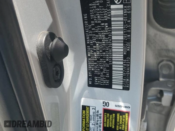 2016 Toyota Corolla L with VIN 5YFBURHE2GP478213, listed as a Copart auction lot 61930855 with 46,615 mi miles and Salvage title. Bid and sale history available at DreamBid. Image 12.