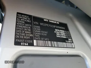 2015 Mercedes-Benz Sprinter Passenger with VIN WDZPE7CC0F5994594, listed as a Copart auction lot 74563654 with 187,823 mi miles and Salvage Title. Bid and sale history available at carsss.com. Image 15.