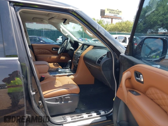 2019 Infiniti QX80 LUXE with VIN JN8AZ2NE2K9229471, listed as a IAAI auction lot 41927848 with Not Provided miles. Bid and sale history available at carsss.com. Image 5.