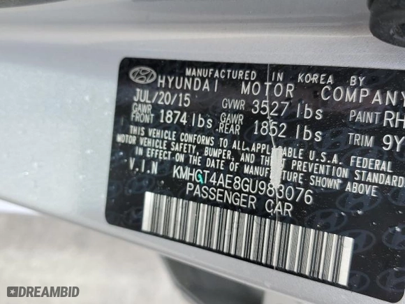 2016 Hyundai Accent SE with VIN KMHCT4AE8GU983076, listed as a Copart auction lot 50184595 with 90,658 mi miles and Salvage Title. Bid and sale history available at carsss.com. Image 14.
