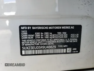2024 BMW X5 xDrive40i z VIN 5UX23EU05R9U48829, wystawiony jako Copart lot #49902435 z przebiegiem Nie podano mil oraz Szkody całkowita. Historia ofert i sprzedaży dostępna na DreamBid. Obrazek 12.