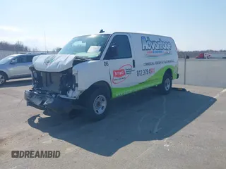 2023 Chevrolet Express Cargo with VIN 1GCWGAFPXP1258949, listed as a IAAI auction lot 41790627 with 23,518 mi miles and . Bid and sale history available at DreamBid. Image 2.