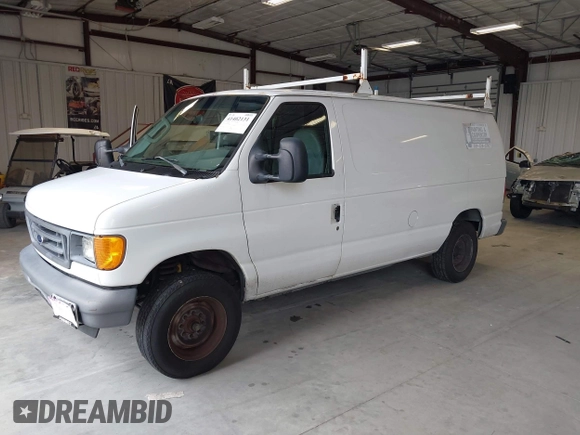 2007 Ford Econoline Cargo Commercial with VIN 1FTNE14W97DB44158, listed as a IAAI auction lot 41402131 with 335,266 mi miles and . Bid and sale history available at DreamBid. Image 2.