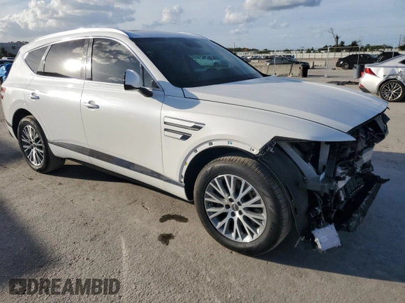 2021 Genesis GV80 with VIN KMUHB4SB2MU062837, listed as a Copart auction lot 79848464 with 61,294 mi miles and Salvage title. Bid and sale history available at DreamBid. Image 4.