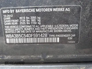 2013 BMW 3 Series 328i xDrive with VIN WBA3B5C54DF591428, listed as a IAAI auction lot 41977206 with 143,473 mi miles. Bid and sale history available at carsss.com. Image 9.