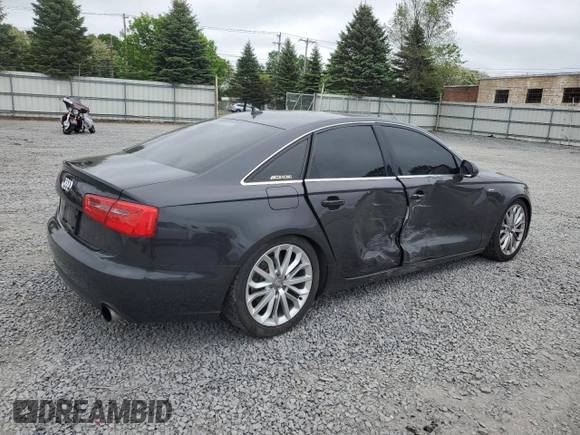 2012 Audi A6 Premium Plus with VIN WAUGGAFC6CN167050, listed as a Copart auction lot 58811945 with 108,400 mi miles and Salvage title. Bid and sale history available at DreamBid. Image 3.