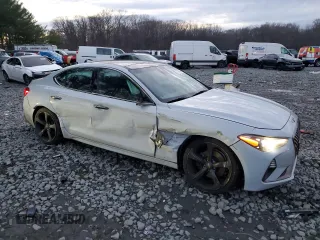2019 Genesis G70 Advanced with VIN KMTG44LA7KU021455, listed as a Copart auction lot 87048564 with 94,429 mi miles and Salvage title. Bid and sale history available at DreamBid. Image 4.