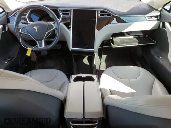 2013 Tesla Model S with VIN 5YJSA1CN8DFP27011, listed as a Copart auction lot 46340435 with Not Provided miles and Salvage Title. Bid and sale history available at DreamBid. Image 8.