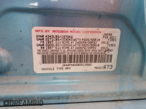 2011 Mitsubishi Outlander Sport SE with VIN JA4AP4AU0BZ013560, listed as a Copart auction lot 50426545 with 104,730 mi miles and Clean Title. Bid and sale history available at carsss.com. Image 13.