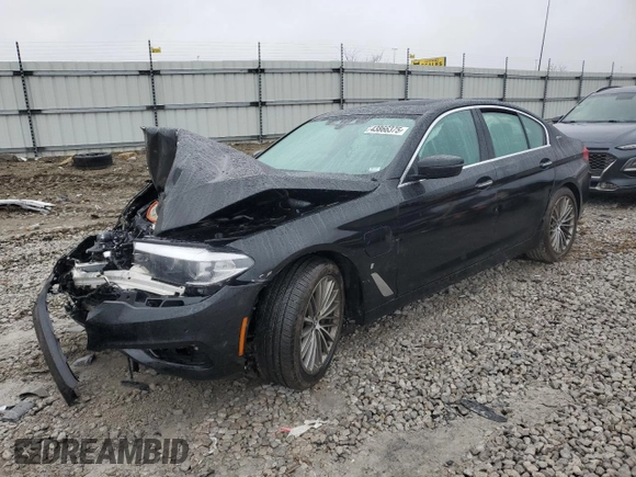 2018 BMW 5 Series 530e xDrive with VIN WBAJB1C56JB085246, listed as a Copart auction lot 43866375 with Not Provided miles and Salvage Title. Bid and sale history available at DreamBid. Image 1.