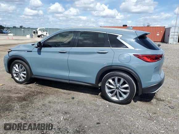 2022 Infiniti QX50 LUXE with VIN 3PCAJ5BA3NF117553, listed as a Copart auction lot 45706895 with 51,329 mi miles and Non Repairable. Bid and sale history available at carsss.com. Image 2.