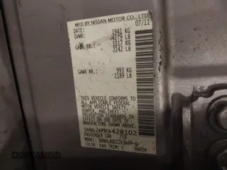 2012 Nissan Altima 2.5 S with VIN 1N4AL2AP9CN428102, listed as a IAAI auction lot 41838866 with 1 mi miles. Bid and sale history available at carsss.com. Image 9.