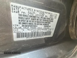 2017 Nissan Sentra SV with VIN 3N1AB7AP0HY230614, listed as a Copart auction lot 45164715 with 160,019 mi miles and Clean Title. Bid and sale history available at carsss.com. Image 10.