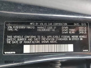 2015 Volvo V60 with VIN YV1612SB5F1186312, listed as a Copart auction lot 58552405 with 77,610 mi miles and Salvage title. Bid and sale history available at DreamBid. Image 13.
