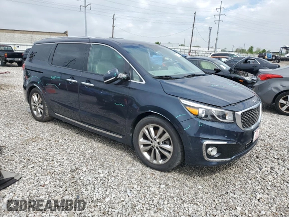 2016 Kia Sedona SX-L with VIN KNDME5C17G6186258, listed as a Copart auction lot 55742885 with 98,487 mi miles and Clean Title. Bid and sale history available at DreamBid. Image 4.