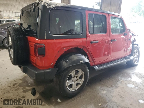 2018 Jeep Wrangler Unlimited Sport S with VIN 1C4HJXDG5JW285227, listed as a Copart auction lot 61264625 with 46,085 mi miles and Salvage title. Bid and sale history available at DreamBid. Image 3.