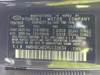 2024 Hyundai Kona SEL with VIN KM8HBCAB2RU133634, listed as a IAAI auction lot 42116645 with 14,248 mi miles. Bid and sale history available at carsss.com. Image 9.