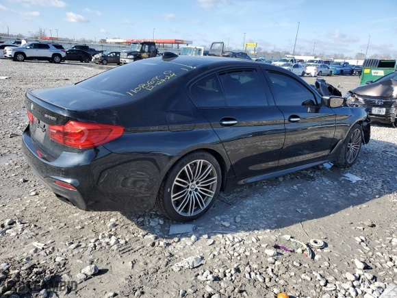 2018 BMW 5 Series M550i xDrive with VIN WBAJB9C5XJG464557, listed as a Copart auction lot 86895874 with 0 mi miles and Salvage Title. Bid and sale history available at carsss.com. Image 3.