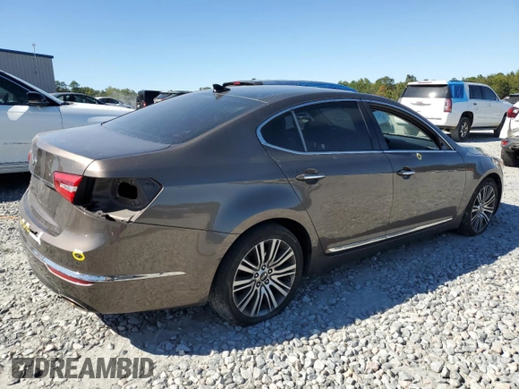 2015 Kia Cadenza Premium with VIN KNALN4D71F5186301, listed as a Copart auction lot 75397644 with 142,478 mi miles and Salvage Title. Bid and sale history available at carsss.com. Image 3.