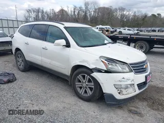 2015 Chevrolet Traverse LT z VIN 1GNKVHKD2FJ279289, wystawiony jako IAAI lot #41723275 z przebiegiem 214 950 mil mil oraz . Historia ofert i sprzedaży dostępna na DreamBid. Obrazek 1.