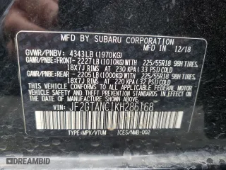 2019 Subaru Crosstrek Limited with VIN JF2GTANC1KH286168, listed as a Copart auction lot 54221665 with 32,691 mi miles and Salvage Title. Bid and sale history available at carsss.com. Image 12.
