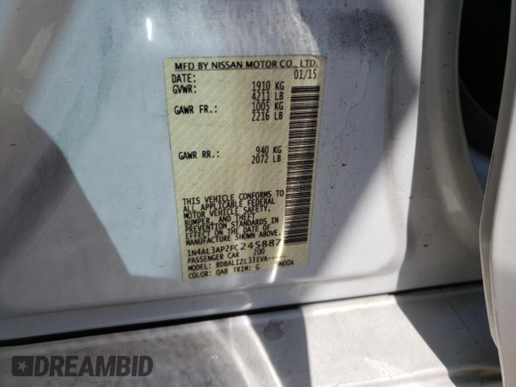 2015 Nissan Altima 2.5 z VIN 1N4AL3AP2FC245887, wystawiony jako Copart lot #64830275 z przebiegiem 97 734 mil mil oraz Szkoda całkowita • Salvage title. Historia ofert i sprzedaży dostępna na DreamBid. Obrazek 12.