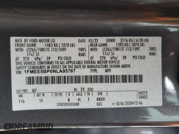 2022 Ford Bronco with VIN 1FMEE5BP0NLA95787, listed as a Copart auction lot 47701705 with 50,173 mi miles and Salvage title. Bid and sale history available at DreamBid. Image 15.