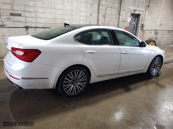 2014 Kia Cadenza Premium with VIN KNALN4D72E5125294, listed as a Copart auction lot 53918175 with 128,371 mi miles and Clean Title. Bid and sale history available at carsss.com. Image 3.