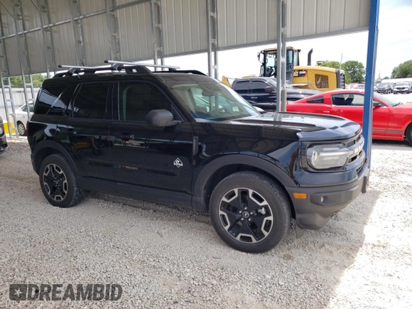 2023 Ford Bronco Sport Outer Banks with VIN 3FMCR9C60PRD13045, listed as a Copart auction lot 57874625 with 27,218 mi miles and Salvage title. Bid and sale history available at DreamBid. Image 4.
