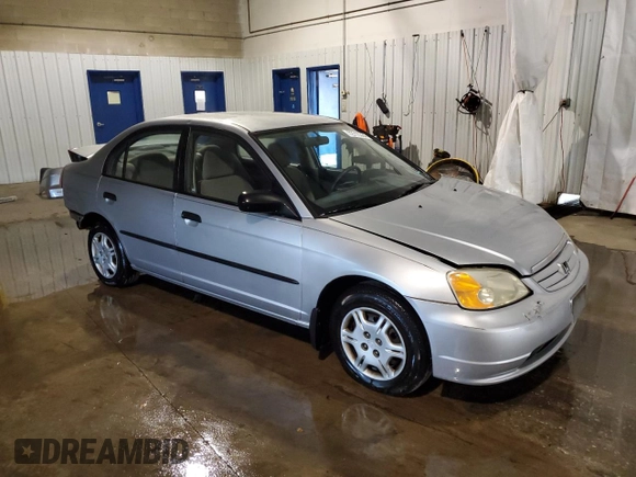 2001 Honda Civic DX with VIN 2HGES16271H528079, listed as a Copart auction lot 72715384 with 244,115 mi miles and Salvage Title. Bid and sale history available at carsss.com. Image 4.