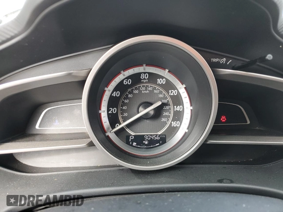 2015 Mazda 3 i SV with VIN JM1BM1T74F1226492, listed as a Copart auction lot 78924504 with 90,456 mi miles and Salvage Title. Bid and sale history available at DreamBid. Image 9.