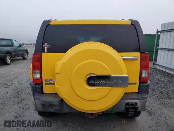 2007 Hummer H3 SUV with VIN 5GTDN13E678101645, listed as a Copart auction lot 85368114 with 209,716 mi miles and Salvage Title. Bid and sale history available at DreamBid. Image 6.