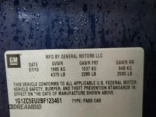 2011 Chevrolet Malibu 1LT with VIN 1G1ZC5EU2BF123461, listed as a Copart auction lot 50693745 with 135,757 mi miles and Salvage Title. Bid and sale history available at DreamBid. Image 12.