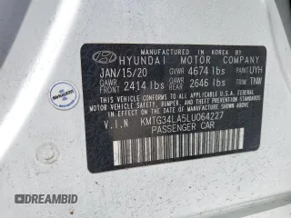 2020 Genesis G70 2.0T with VIN KMTG34LA5LU064227, listed as a Copart auction lot 59328375 with 77,287 mi miles and Salvage title. Bid and sale history available at DreamBid. Image 12.