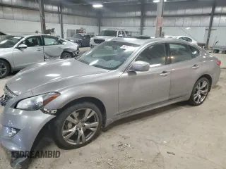 2013 Infiniti M with VIN JN1BY1AR3DM600369, listed as a Copart auction lot 46716995 with 151,674 mi miles and Salvage title. Bid and sale history available at DreamBid. Image 1.