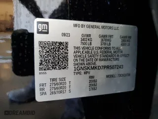2023 Chevrolet Tahoe LS with VIN 1GNSKMKD7PR507243, listed as a Copart auction lot 69974614 with 20,191 mi miles and Salvage Title. Bid and sale history available at carsss.com. Image 13.