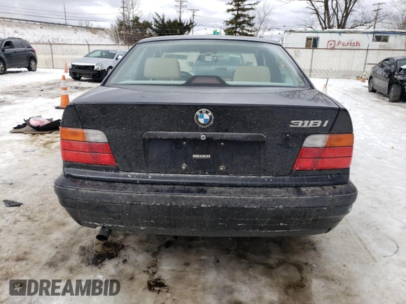 1998 BMW 3 Series 318i with VIN WBACC9329WEE60890, listed as a Copart auction lot 42497055 with 138,346 mi miles and Salvage Title. Bid and sale history available at carsss.com. Image 6.