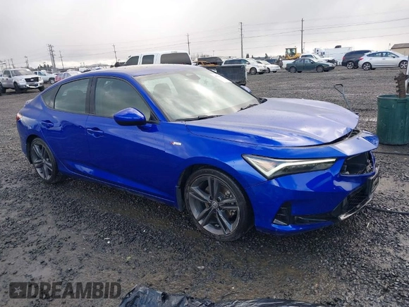 2023 Acura Integra w/A-Spec Package with VIN 19UDE4H31PA007411, listed as a IAAI auction lot 41778485 with 23,170 mi miles and . Bid and sale history available at DreamBid. Image 1.