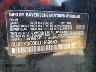 2020 BMW X3 sDrive30i with VIN 5UXTY3C00LLU69643, listed as a Copart auction lot 47478345 with 150,118 mi miles and Clean Title. Bid and sale history available at carsss.com. Image 13.