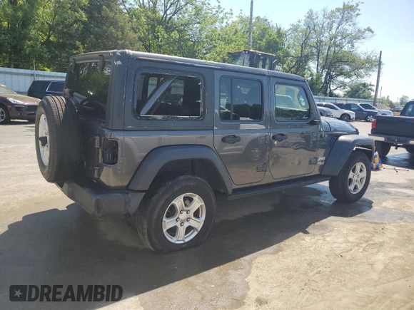 2020 Jeep Wrangler Unlimited Black and Tan with VIN 1C4HJXDGXLW221705, listed as a Copart auction lot 56224785 with 82,360 mi miles and Salvage title. Bid and sale history available at DreamBid. Image 3.