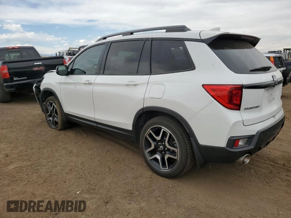 2023 Honda Passport Elite with VIN 5FNYF8H05PB013536, listed as a Copart auction lot 50671155 with 33,815 mi miles and Salvage Title. Bid and sale history available at DreamBid. Image 2.